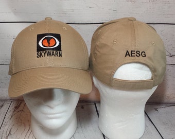 Embroidered Skywarn Storm Spotter Hat   ,   Amateur Radio   ,   Ham Radio   ,   Field Day   ,   Embroidered Hat   ,   Weather   ,   NOAA