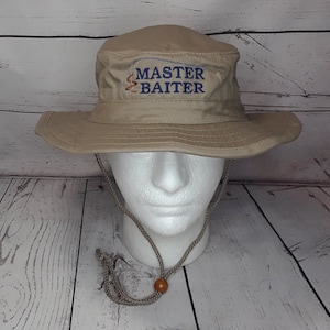 Custom Embroidered Master Baiter Fishing Boonie Hat   /   Adult Humor Fathers Day Fishing Bucket  /   Custom Embroidered Fishing Gift Cap