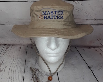 Custom Embroidered Master Baiter Fishing Boonie Hat   /   Adult Humor Fathers Day Fishing Bucket  /   Custom Embroidered Fishing Gift Cap