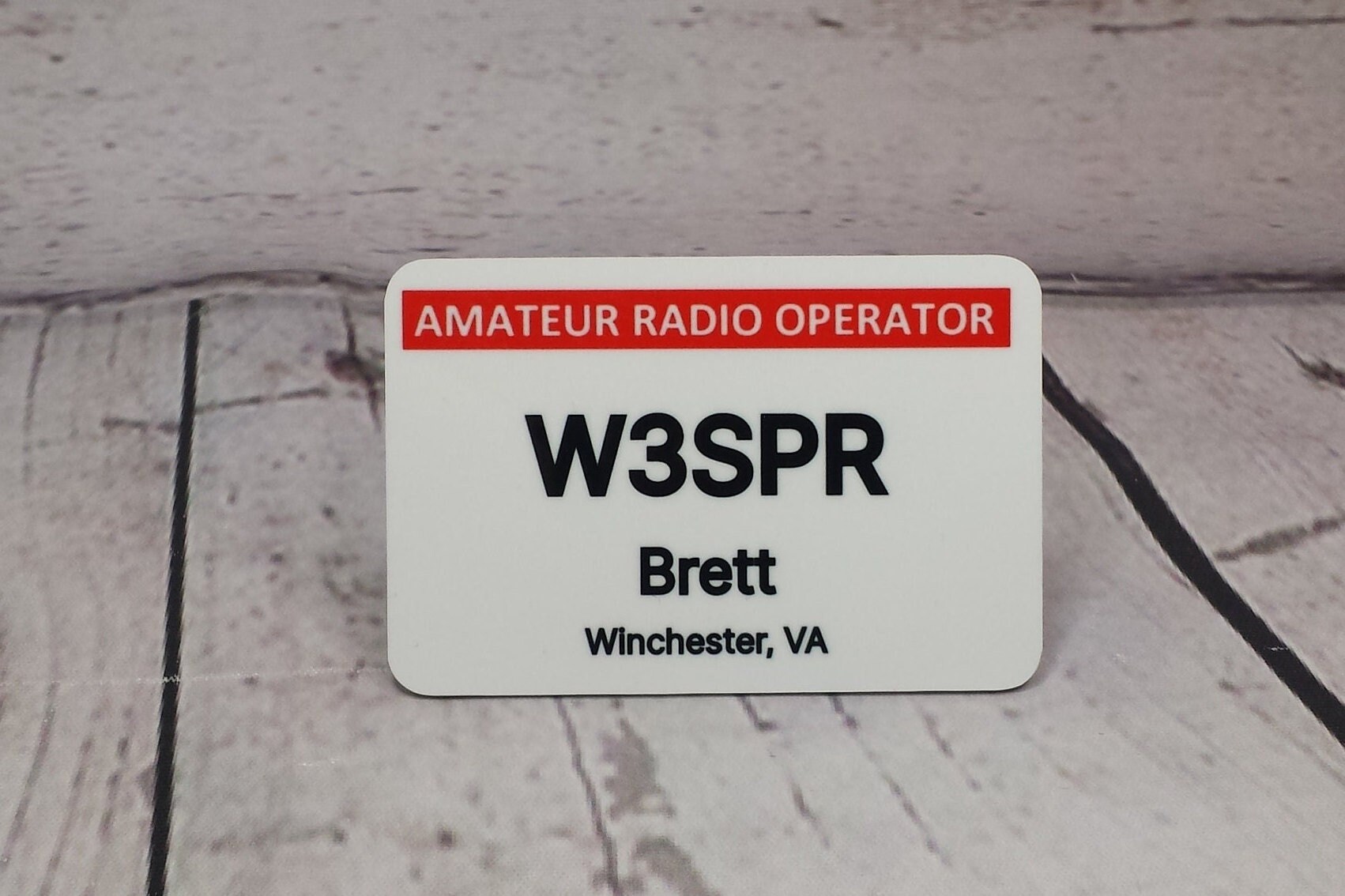 Ham Name Badge With Amateur Radio Callsign / Amateur Radio