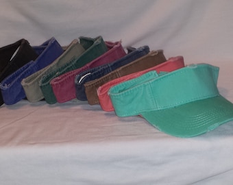 Distressed Blank Sun Visor Your Choice of Colors  /  Mens Womens Visor / Dad Mom Visor / Blank Woman Summer Sun Visor