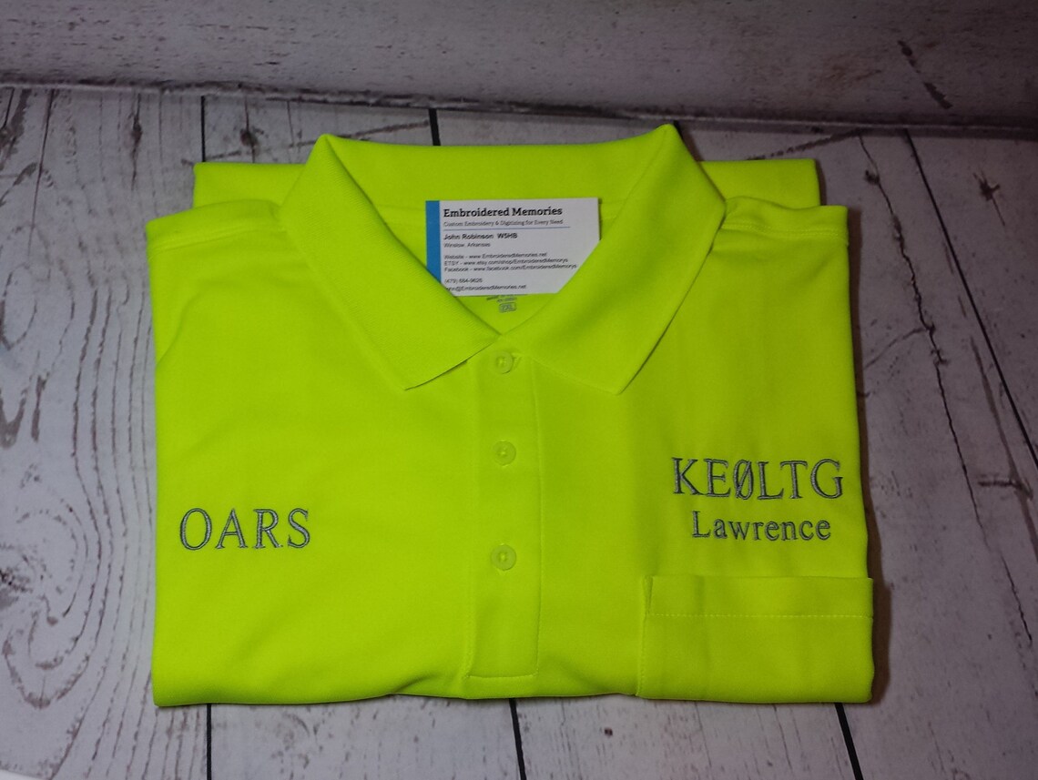 Embroidered High Visibility Pocket Polo Shirt with Ham Radio Etsy