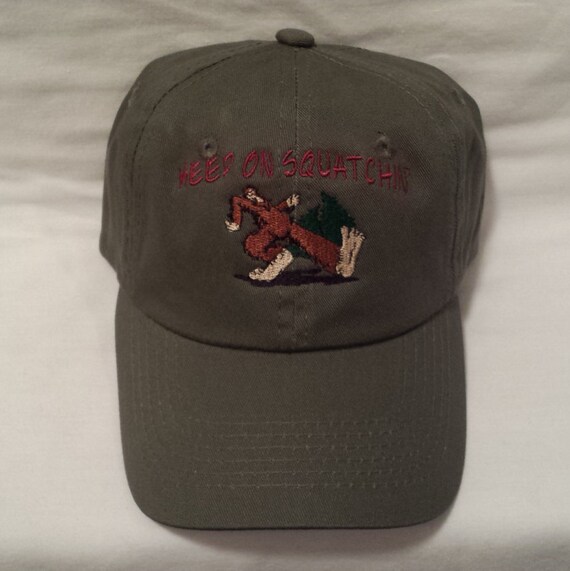 Keep on Squatchin Embroidered Hiking Hat   /   Outdoorsman Embroidery Bigfoot Dad Hat   /   Sasquatch Baseball Cap