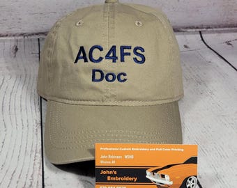 Embroidered Amateur Radio Call Sign Hat  /  Custom Callsign Ham Radio Cap  /  Custom Embroidery Field Day Hamfest Radio GMRS Operator Hat