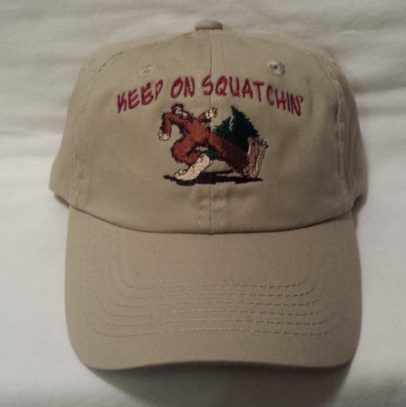 Keep on Squatchin Hat, Embroidered Hat, Hiking Hat, Outdoorsman Hat , Embroidered hat, Outdoorsman , Bigfoot