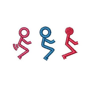 Machine Embroidery Designs 3 Individual Screw Stick Figures    /    Stick Figure Adult Humor Embroidery Design