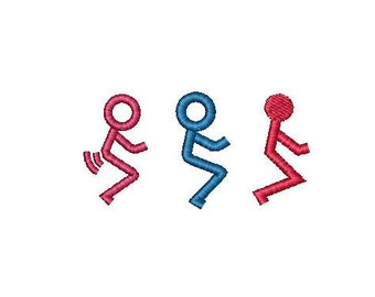 Motifs de broderie machine 3 bonhommes allumettes à vis/motif de broderie humour adulte bonhomme allumette