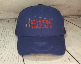 Custom Embroidered Master Baiter Fishing Hat / Adult Humor Fathers Day Fishing  Hat / Custom Embroidered Fishing Gift Cap 