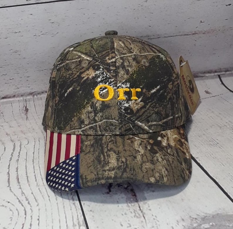 Custom Embroidered Mossy Oak Break Up Country Camo Hat / Personalized Embroidery Hunter Shooter Camouflage Cap image 9