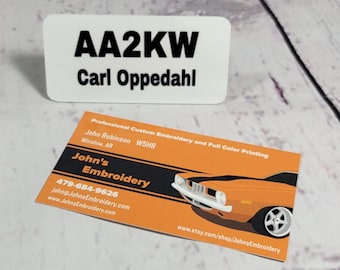 Amateur Radio Operator Callsign and Name Badge    /   Amateur Radio Custom Call Sign Badges   /   Ham Radio Personalized Callsign Badge