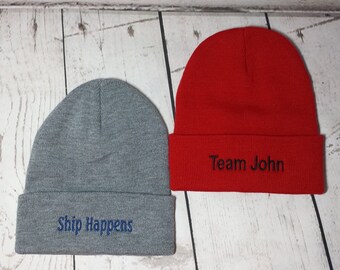 Bonnet avec texte brodé personnalisé / Bonnet avec texte brodé personnalisé / Bonnet d'hiver avec broderie personnalisée