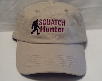 Embroidered Squatch Hunter Hat  , Hiking Hat , Outdoorsman Hat , Embroidered Hat , Dad Hat , Mom Hat , Bigfoot Hat , Squatchin