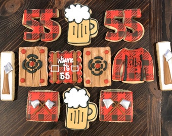 Lumberjack  Birthday Theme Sugar Cookies