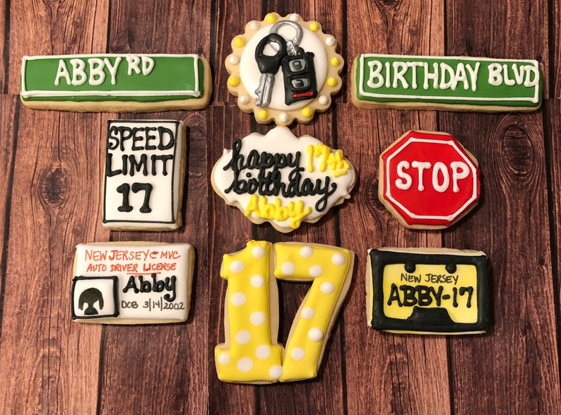 number 17 cookies birthday