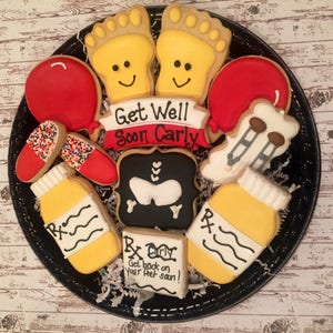 Get Well Sugar Cookies/ Surgery Gift / Knee Surgery Sugar Cookies / Shoulder Surgery/ Hip surgery/Leg Surgery/Kidney Surgery/ Foot Surgery image 2