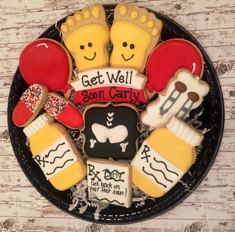 Get Well Sugar Cookies/ Surgery Gift / Knee Surgery Sugar Cookies / Shoulder Surgery/ Hip surgery/Leg Surgery/Kidney Surgery/ Foot Surgery image 2