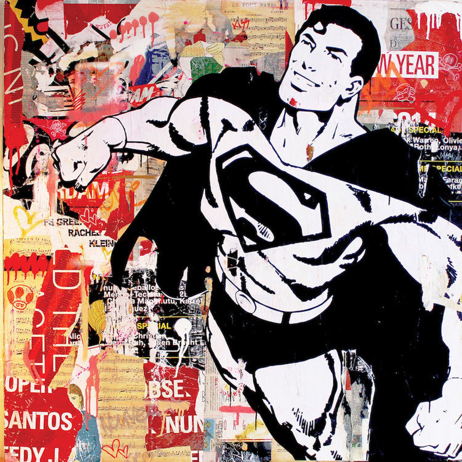 Superman Art Print Vintage Superman Print Superman Poster Etsy