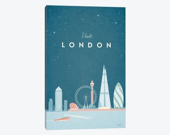 London Artwork, London Travel Art, London Art Print, London England Skyline, United Kingdom, Big Ben, Canvas Wall Art, Minimalist Home Decor