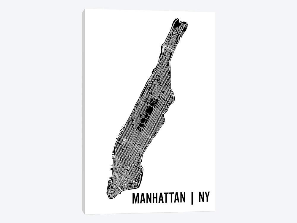 Manhattan New York Manhattan Map Manhattan Black And White Etsy
