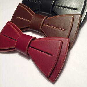 Fresh Formal Leather Bowtie / Christmas // father // Black // fathers // back to school // bow tie // gift // winter / homecoming image 2