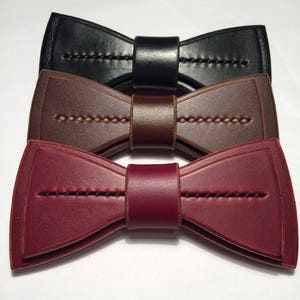 Fresh Formal Leather Bowtie / Christmas // father // Black // fathers // back to school // bow tie // gift // winter / homecoming image 1