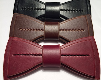 Fresh Formal Leather Bowtie  / Christmas  // father // Black // fathers // back to school // bow tie  // gift // winter / homecoming