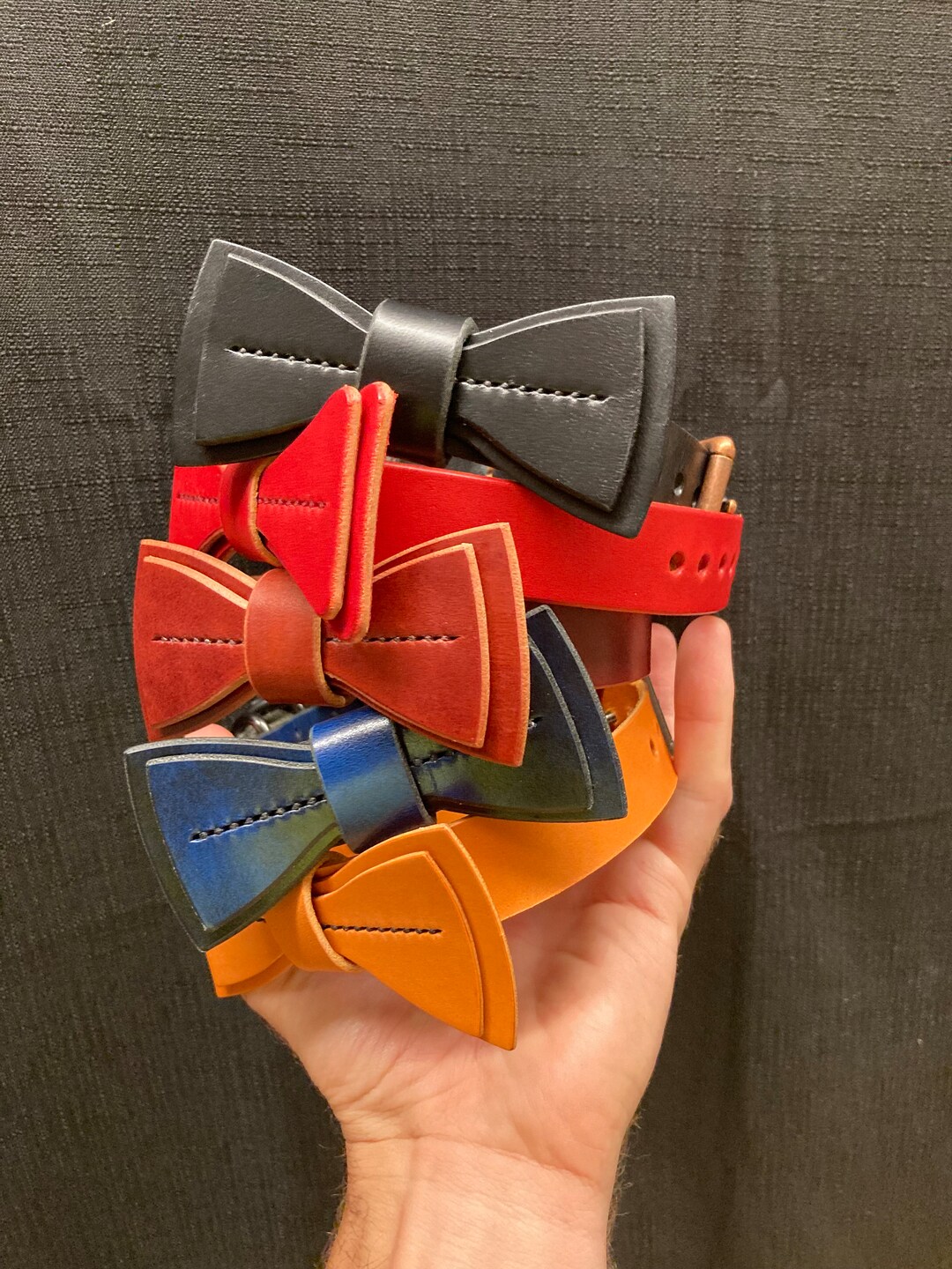 Dog Collar With Bow Tie Etsy