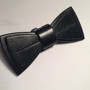 Fresh Formal Leather Bowtie / Christmas // father // Black // fathers // back to school // bow tie // gift // winter / homecoming image 3