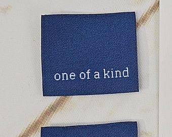 Etichette tessute, etichette per indumenti, etichette per indumenti, etichette per progetti di cucito, colore blu turchese, confezione da 10