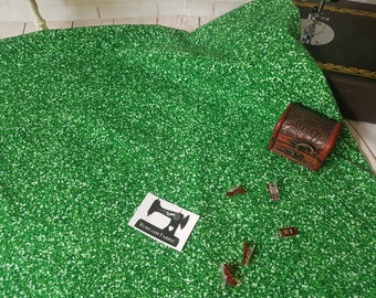 Grün Glitzer Stoff, Glitzer Stoff, Strickstoff, Baumwolle Spandex, Baumwolle Elasthan, Stretch Stoff, Jersey Strickstoff, 4-Wege-Stretch