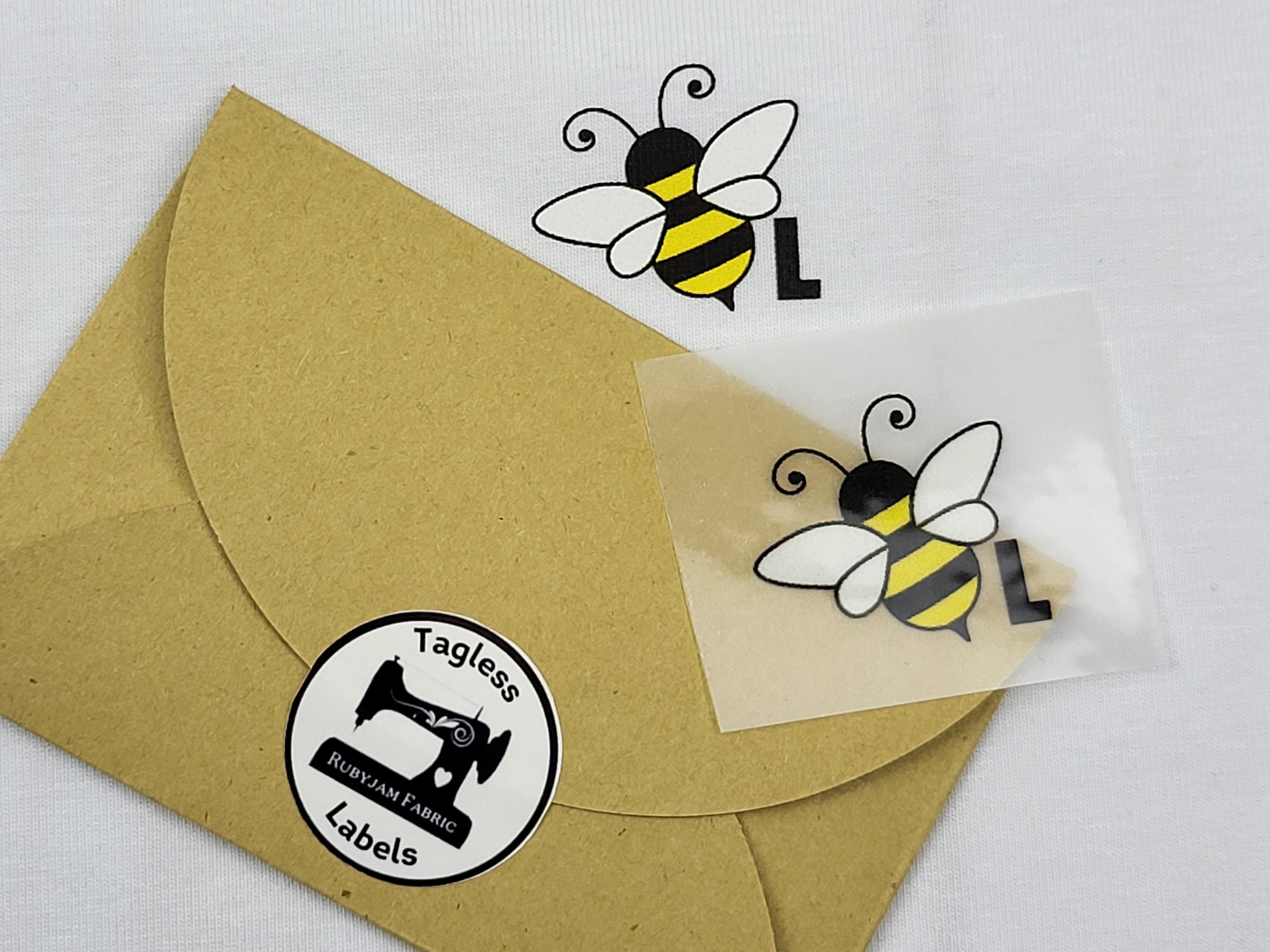 Size L Bee Bumble Bee Bees Pack of 8 Tagless Label 