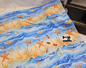 Stella marina, spiaggia, estate, mare, tessuto, cotone spandex, cotone elastan, tessuto elasticizzato in maglia, tessuto elasticizzato, maglia jersey, tessuto a maglia