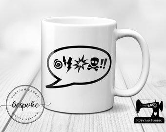 Grawlix, Cussing, Swearing, White Mug, Humour, Funny, Cup, Mug, Gift Idea, Christmas Gift Idea, Secret Santa Gift, Great gift idea