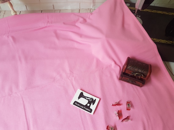 Pink Jersey Knit Fabric, Cotton Spandex, Cotton Elastane, Stretch Knit Fabric, 4 Way Stretch, Oeko-Tex Certified, Solid Colour Fabric