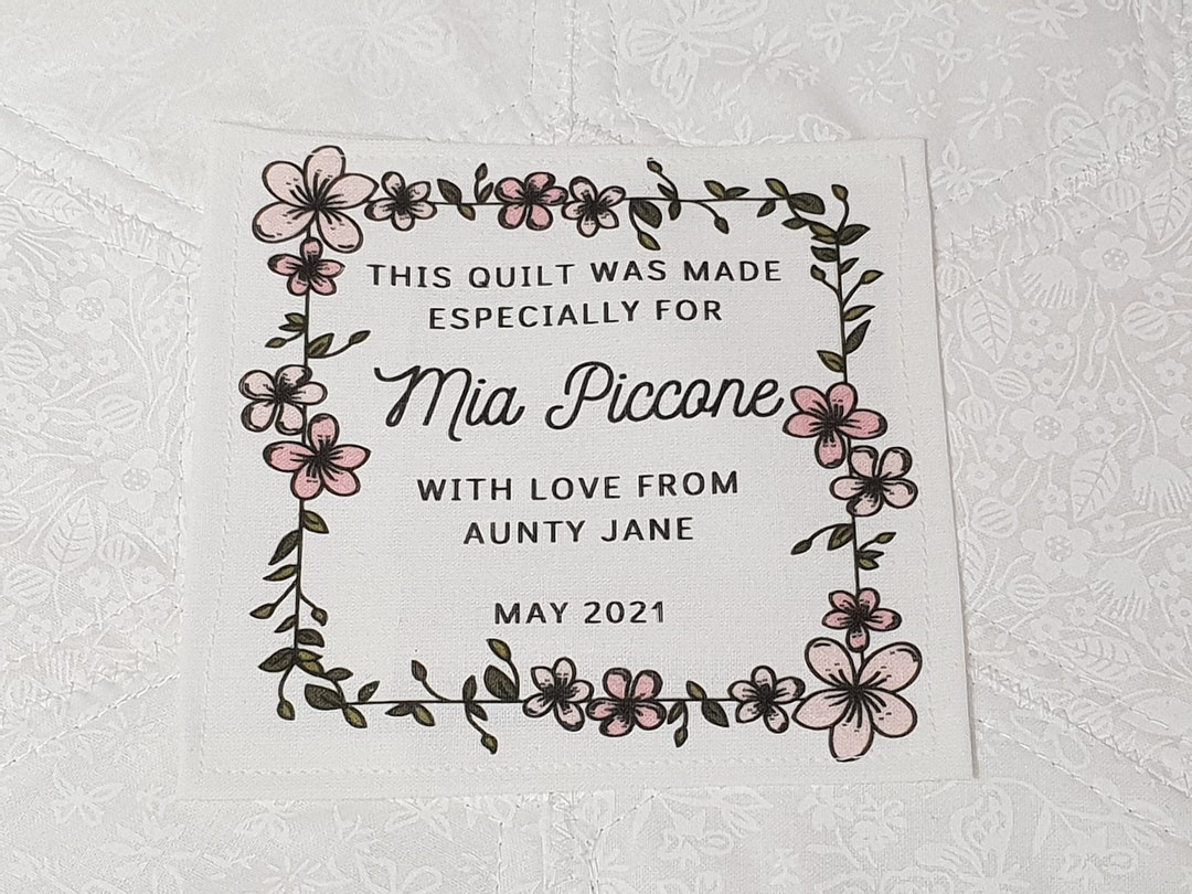 Custom Quilt Label Personalised Quilt Label Printed Quilt Etsy