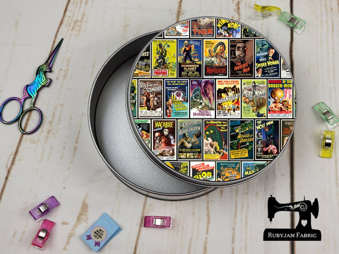 Poster Rounds Storage Unit Vintage, Horror, Movie, Posters, Round, Storage, Tin, Empty, Craft ...
