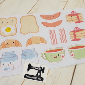 Frühstück, Spiel Essen, Selbermachen, DIY, Baumwolle Spandex Panel, Paneele auf Bestellung, Nähen, Paneel, Baumwolle Spandex, Stoffdruck, auf Bestellung
