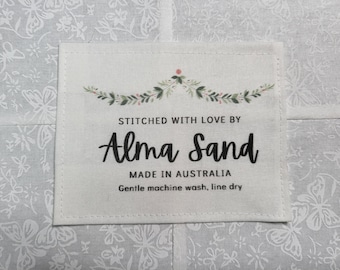 Quilt, Label, Custom, Personalised, christmas, print on demand, organic, oeko tex, quilting cotton, washing, laundry, care instructions