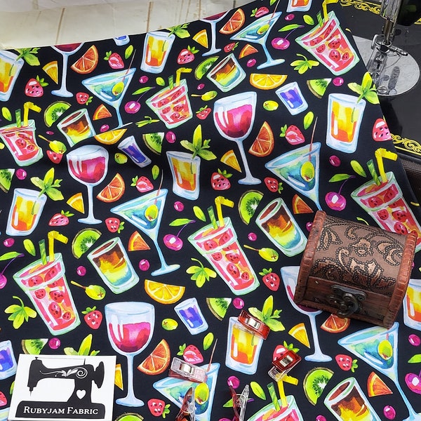 Drinks Fabric Etsy