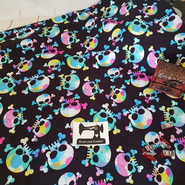 Skull Knit Fabric Etsy