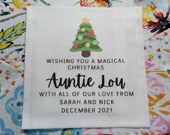 Etichetta per trapunta personalizzata, etichetta per trapunta personalizzata, etichetta per trapunta stampata, etichette per trapunta per regali, cotone biologico, design per trapunta natalizia