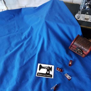 Blue, Solid, Cotton Spandex, Stretch Knit, Fabric, Material, 4 Way Stretch, Cotton Spandex, Cotton Elastane, Oeko-Tex, Jersey