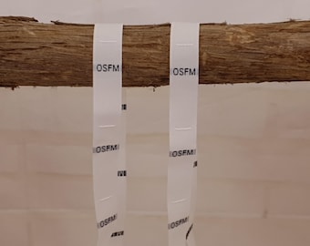 OSFM - Bianco - Tessuto - Cucito - Taglia - Etichette - Cucito - Abbigliamento - Indumento - Etichette - Conformità - Tessuto Rubyjam - Confezione da 25