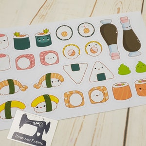 Sushi, Japanisch, Spiel Essen, Selber machen, DIY, Stoffplatte, Panele on Demand, Nähen, Panel, Baumwolle Elasthan, Stoffdruck, on order