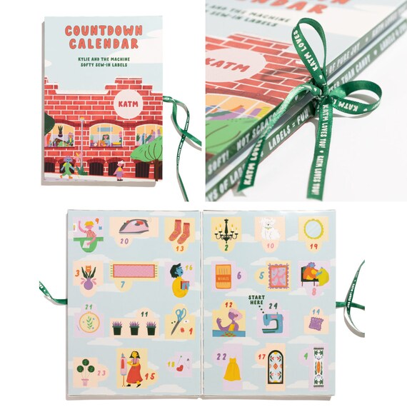 limited-edition-countdown-calendar-advent-calendar-kylie-and-the-machine-clothing-labels-novelty-labels-woven-labels-discontinued-etsy