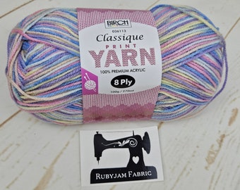 Birch Classique, 036113, 8 ply, Variegated Rainbow Yarn, Acrylic Yarn, Unicorn Yarn, 270M, yarn for knitting, yarn for crochet
