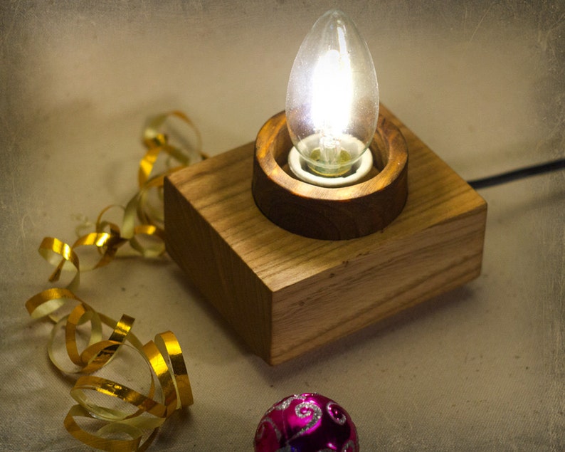 candle style lamp Edison lamp made from natural ash
