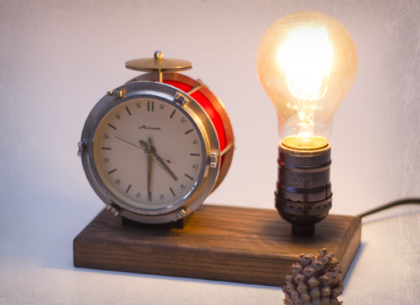 Old clock Edison lamp Loft lamp Device lamp Industrial vintage Etsy
