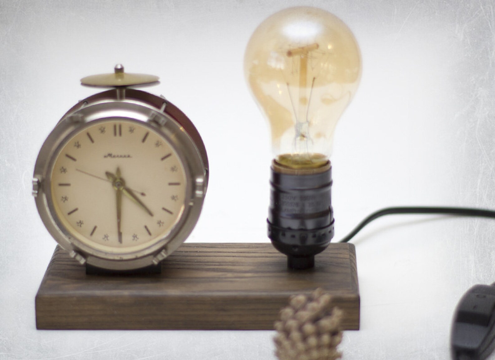 Old clock Edison lamp. Loft lamp Great Father's Day Etsy