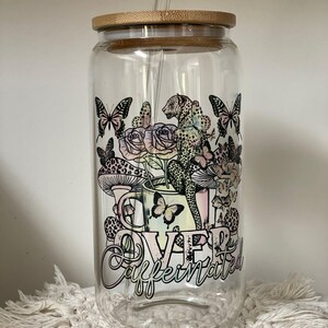 Over Caffeinated | Iced Coffee | Beverage | Beer me | Glass Cup
